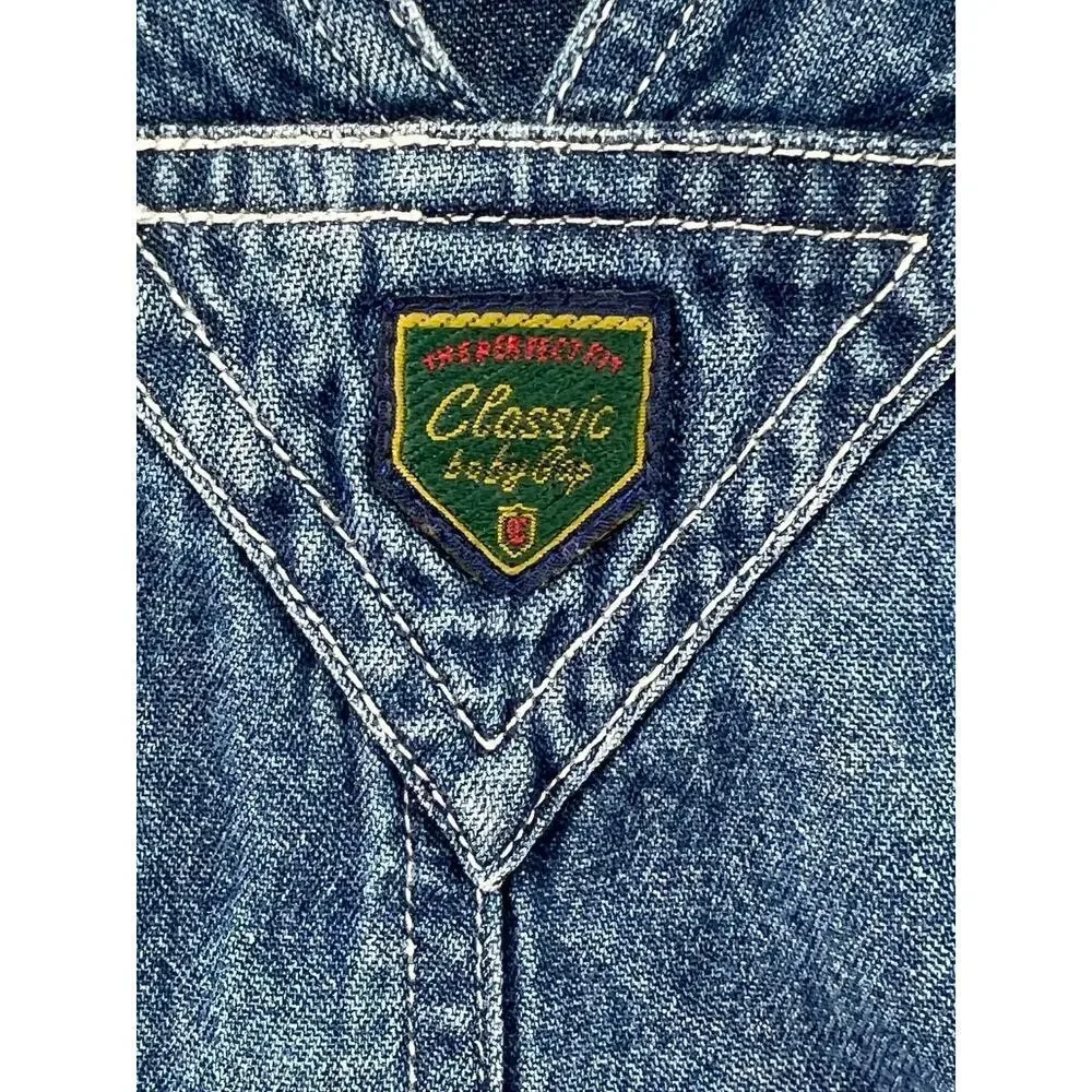 Vintage Baby Gap Classic Denim Overalls Unisex Infant 3–6 Months Snap Leg